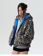 MEDM Reversible Leopard Fur Hooded Track Jacket