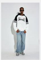 DICETINY Side Striped Floral Embroidered Washed Jeans