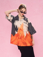 EMPTY REFERENCE Flame Ashes Pocket Short Sleeve Shirt