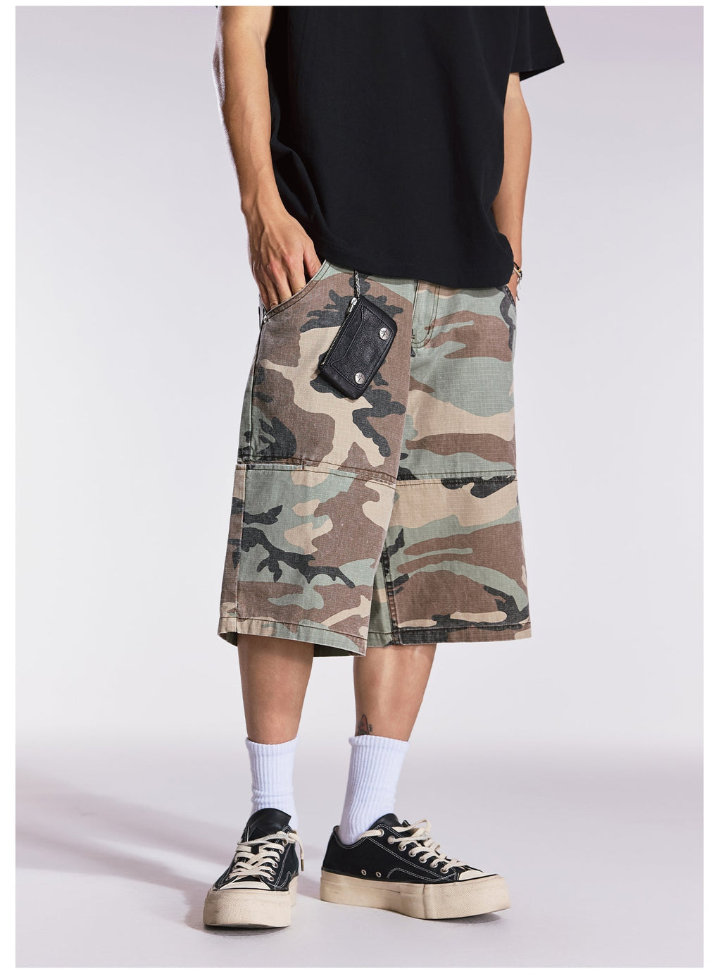 Remedy Leopard and Camouflage Work Painter Baggy Shorts