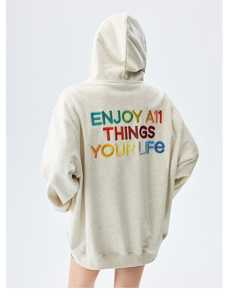 MEDM Rainbow Letter Zip Up Hoodie