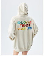 MEDM Rainbow Letter Zip Up Hoodie