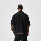 Labt Distressed Wash Pocket Short Sleeve Shirt