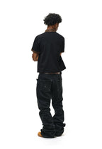 ANTIDOTE Studded Punk Zipper Flared Jeans