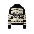 YADcrew Star Horse Angel Jacquard Knit Cowichan Cardigan