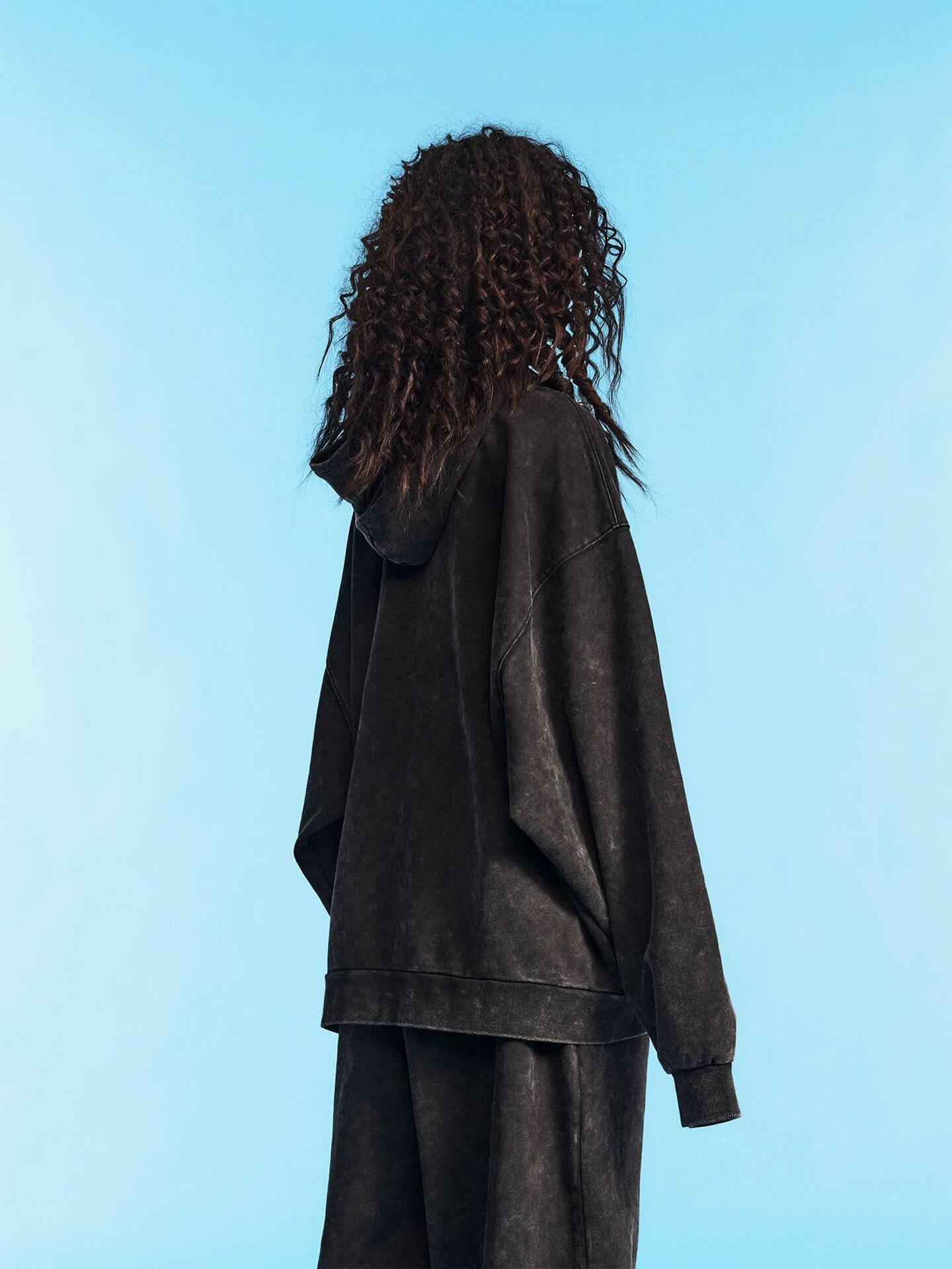 1807 Gothic Printed Washed Zip Up Hoodie