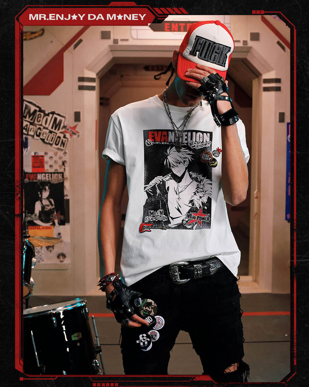 MEDM x EVA NEVER END Vintage Character Poster Print Tee