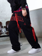TGFCLUB PRIME KILLA Print Rhinestone Double Waist Sweatpants