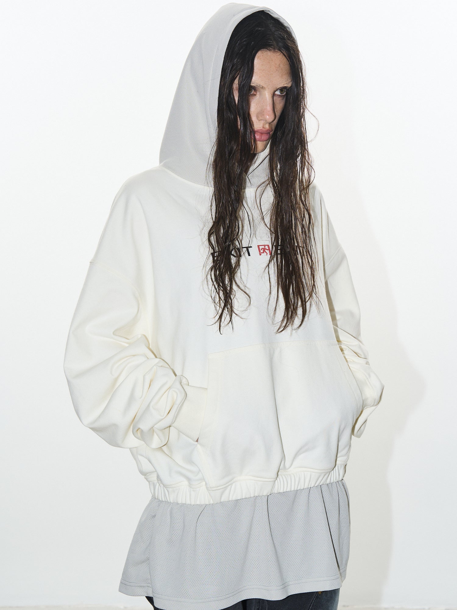 BLIND NO PLAN Layered Design Printed Hoodie