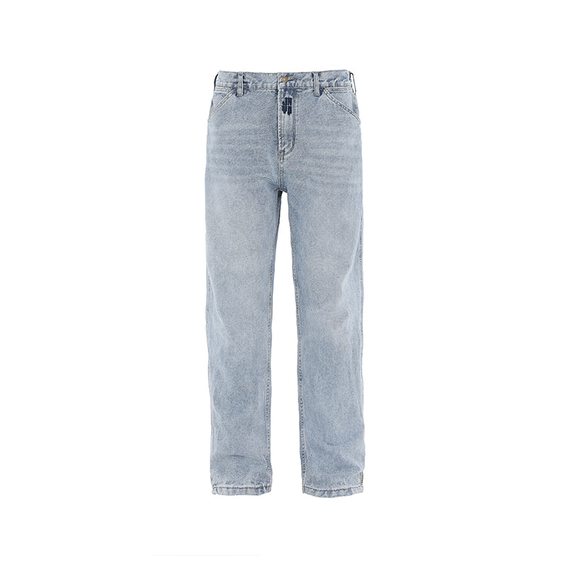 JHYQ Washed Logo Embroidery Denim Jeans