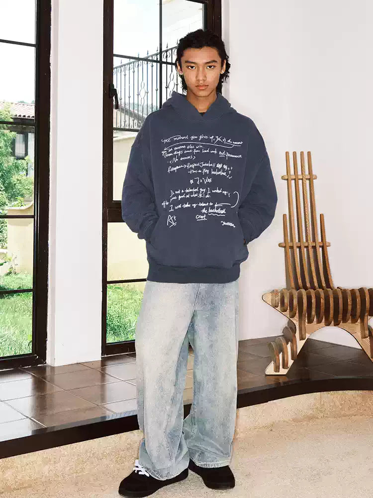 JUST VIBE Letter Print Hoodie