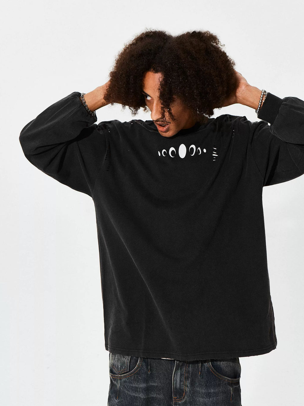 KARMANISTIC Standard Logo Washed Distressed Long Sleeve Tee