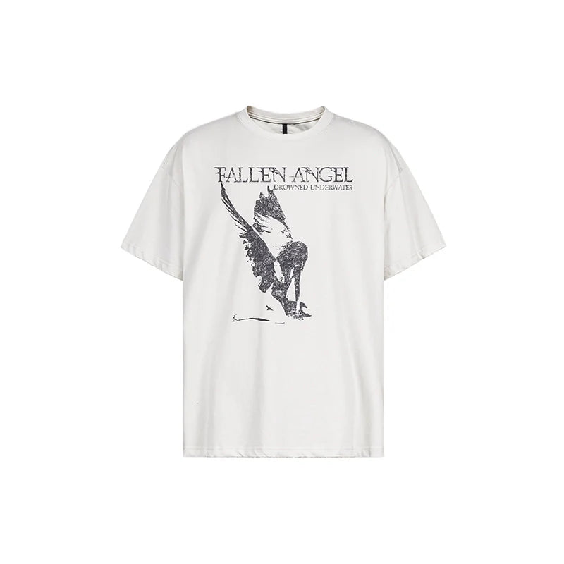 UNDERWATER Fallen Angel Print Distressed Tee