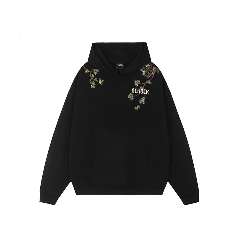 Achock Pine Tree Heavy Embroidery Hoodie