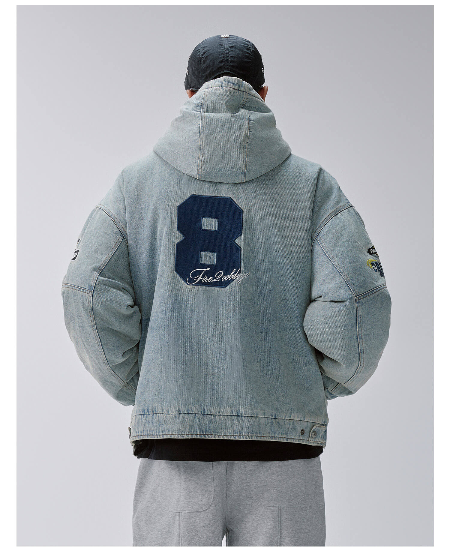 F2CE Racing Embroidered Vintage Washed Denim Jacket