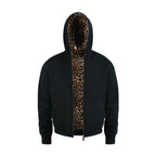 ANTIDOTE Leopard Print Lined Double-Zip Hoodie