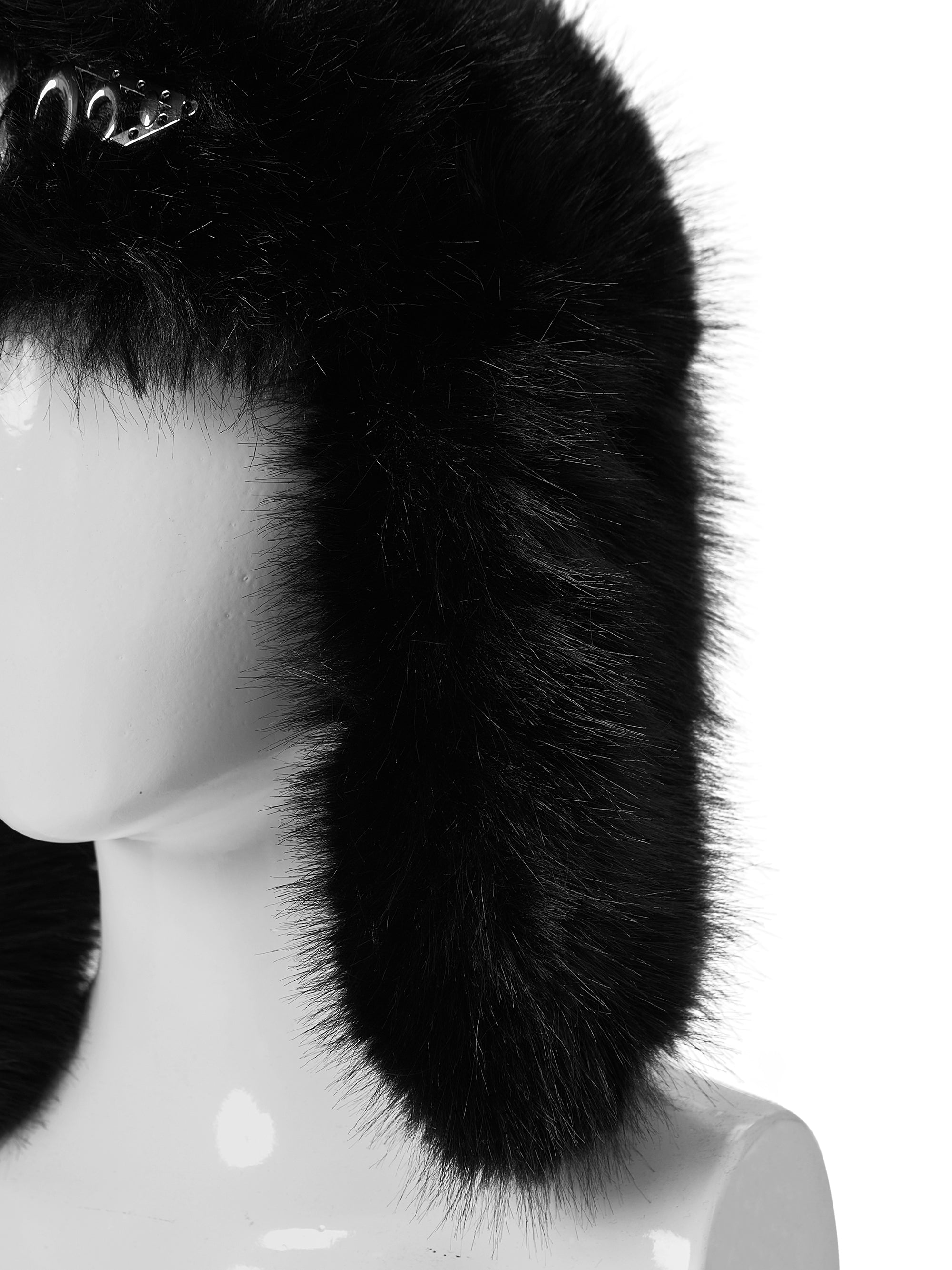 KARMANISTIC Metal Logo Fur Earflap Beanie