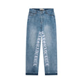 Harsh and Cruel Embroidered Logo Loose Washed Denim
