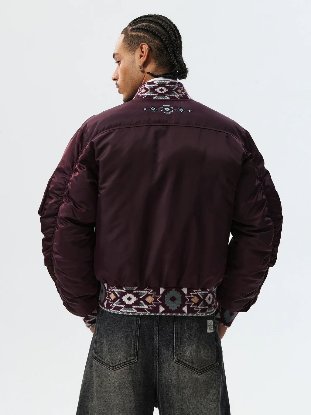 MEDM Ethnic Trim MA-1 Bomber Jacket