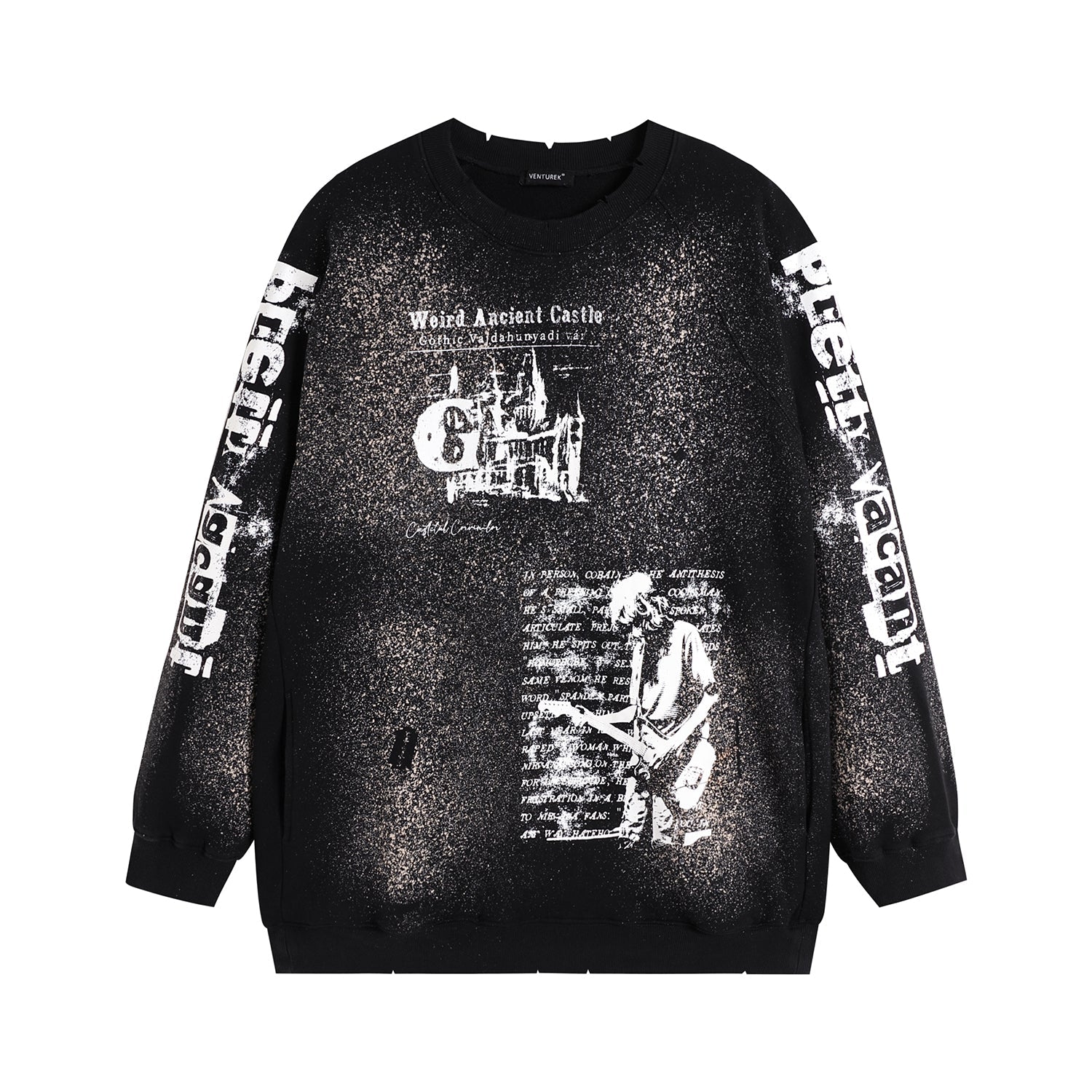 VENTUREK Graffiti Letter Dot Spray Print Sweatshirt