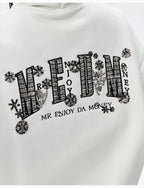 MEDM Beaded Flower Embellished Zip Up Hoodie