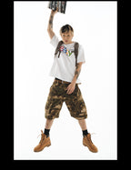 NOVACAM Camouflage Multi-Pocket Baggy Cargo Shorts