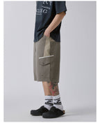 F2CE Color Block Patchwork Pocket Utility Shorts