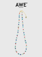 AWE Blue Waves Turquoise Beaded Necklace