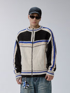 F2CE Color Block Zip Knit Cowichan Cardigan
