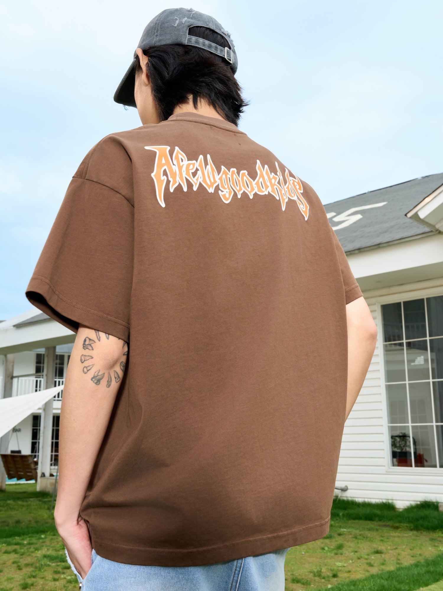 AFGK Metal Music Embroidered Label Printed Tee