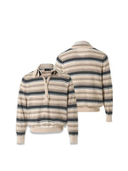 STEEPC Layered Design Knit Striped Long Sleeve Polo