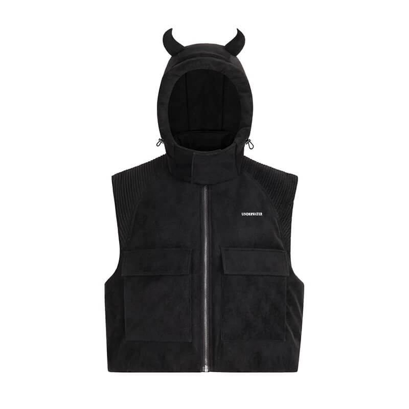 UNDERWATER Demon Horn Removable Hood Down Vest