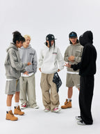 MEDM Basic One Point Embroidered Logo Oversized Hoodie