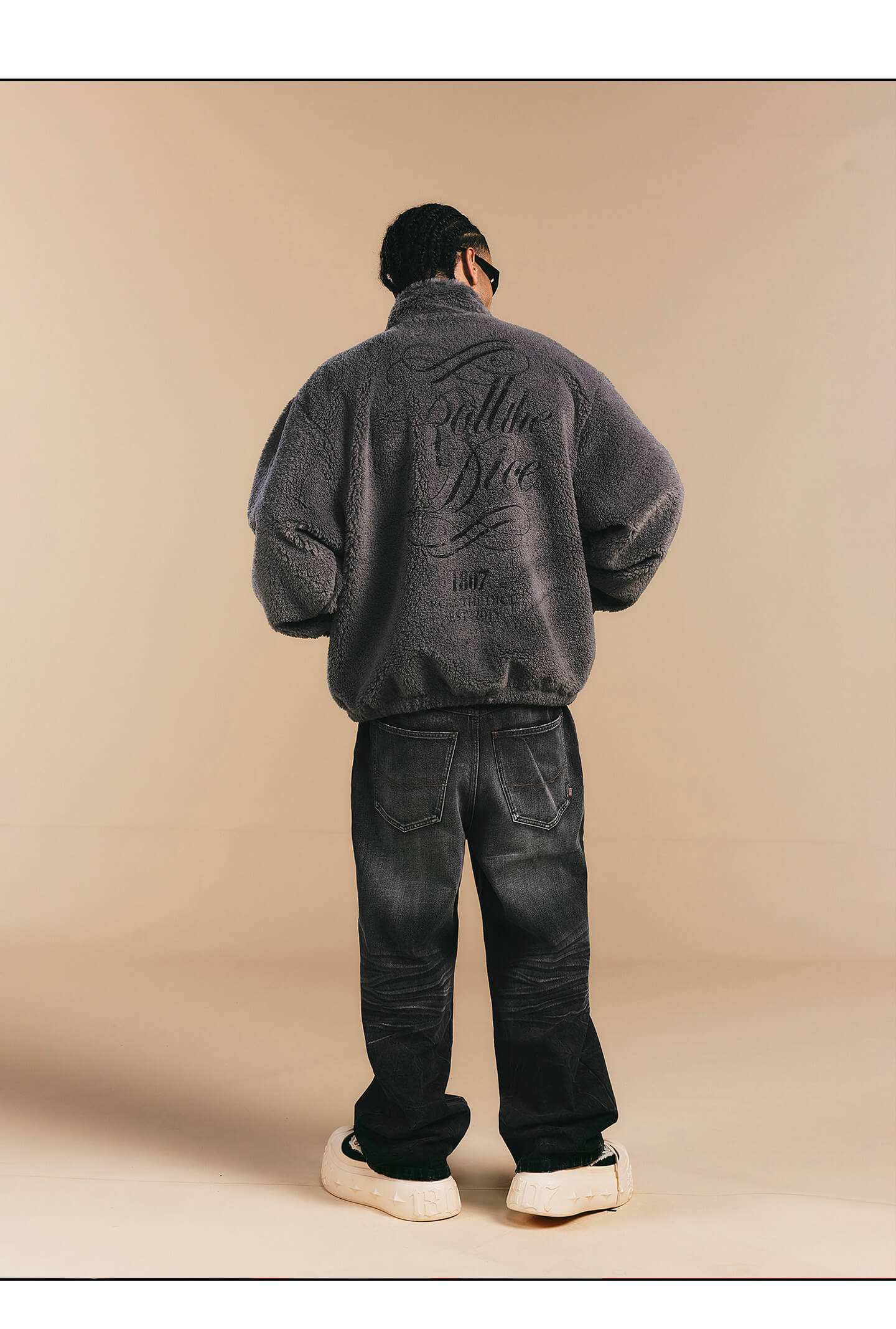 1807 ROLLTHEDICE Printed Sherpa Jacket