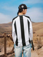 YADcrew Lace Peace Dove Striped Long Sleeve Soccer Jersey