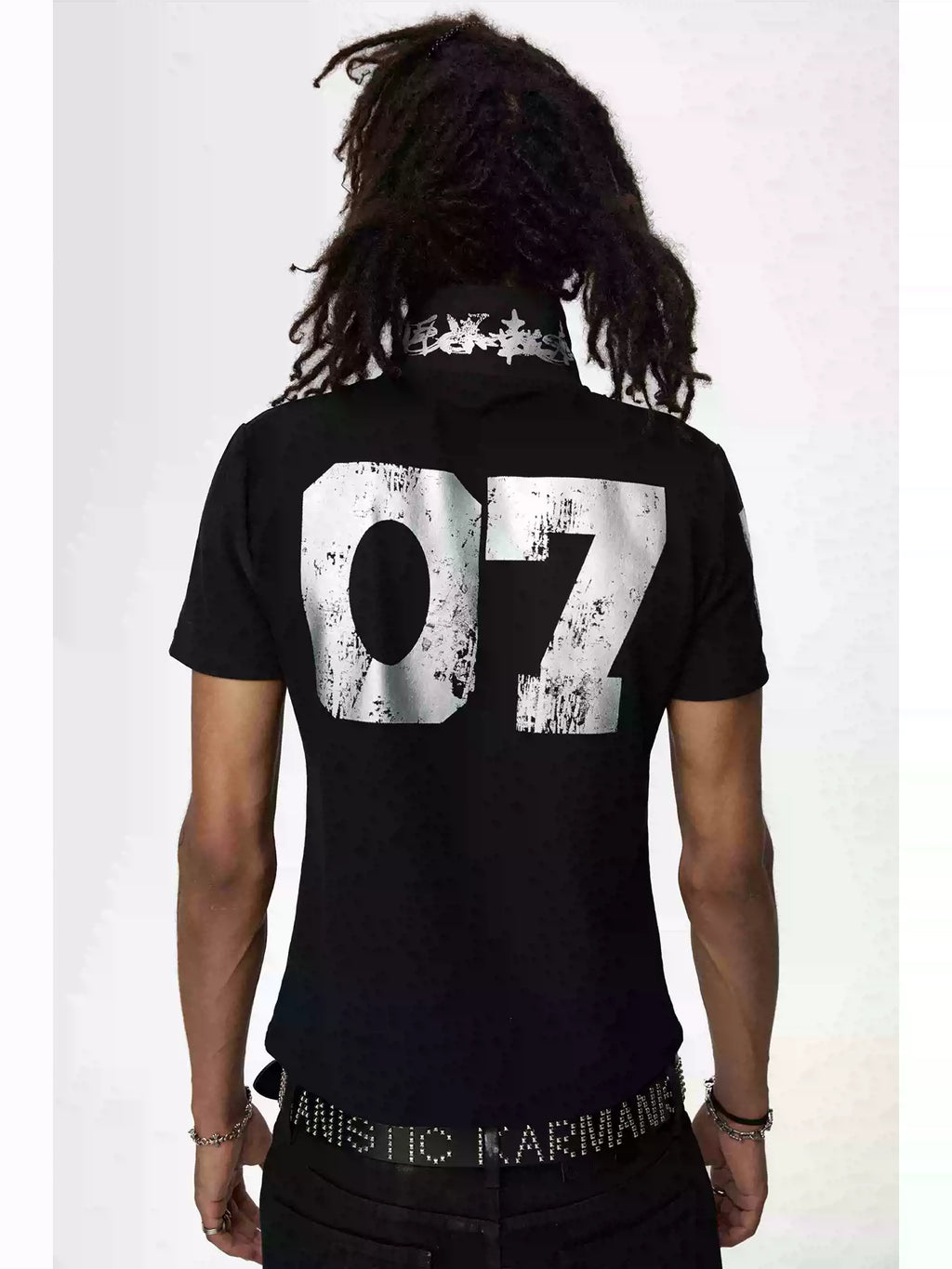 KARMANISTIC Embroidered and Printed Short Polo Shirt