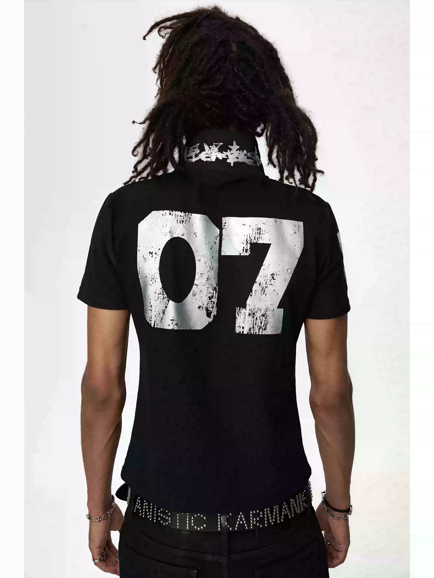 KARMANISTIC Embroidered and Printed Short Polo Shirt