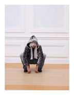 KARMANISTIC Leopard Fur Hooded Jacket