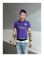 KARMANISTIC Embroidered and Printed Short Polo Shirt
