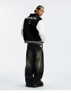 MEDM Pearl Logo Color Block Varsity Jacket