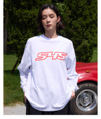 S45 Basic Large Logo Print Long Sleeve Tee