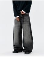 MEDM Flower Vine Laser Burnout Washed Machete Jeans