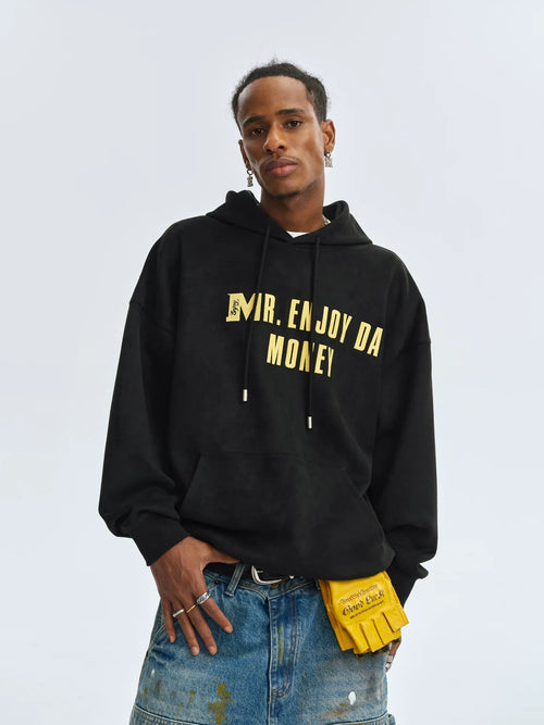 MEDM Basic Letter Logo Suede Hoodie