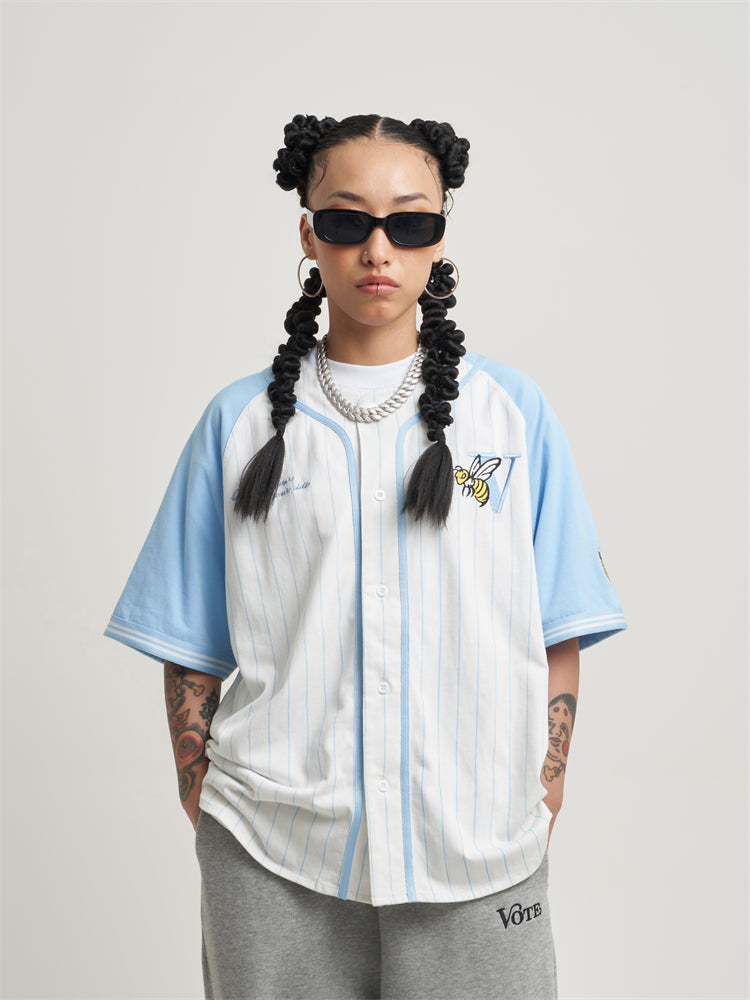 VOTE Bee Colour Contrast Baseball Shirt