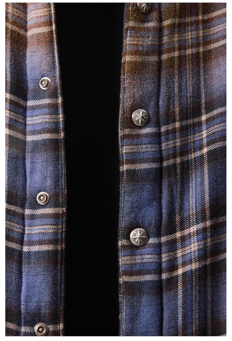 Remedy Gradient Plaid Quilted Lined Shirt Jacket