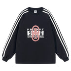 BLIND NO PLAN Sports Contrast Stitching Print Sweatshirt