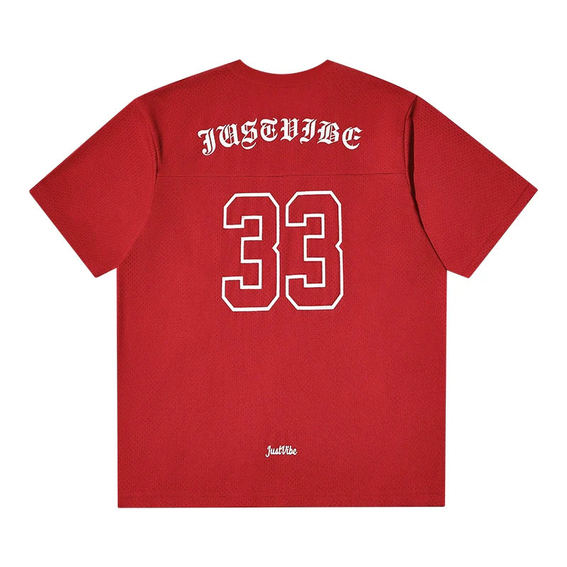 JUST VIBE 33 Numbered Mesh Hockey Jersey