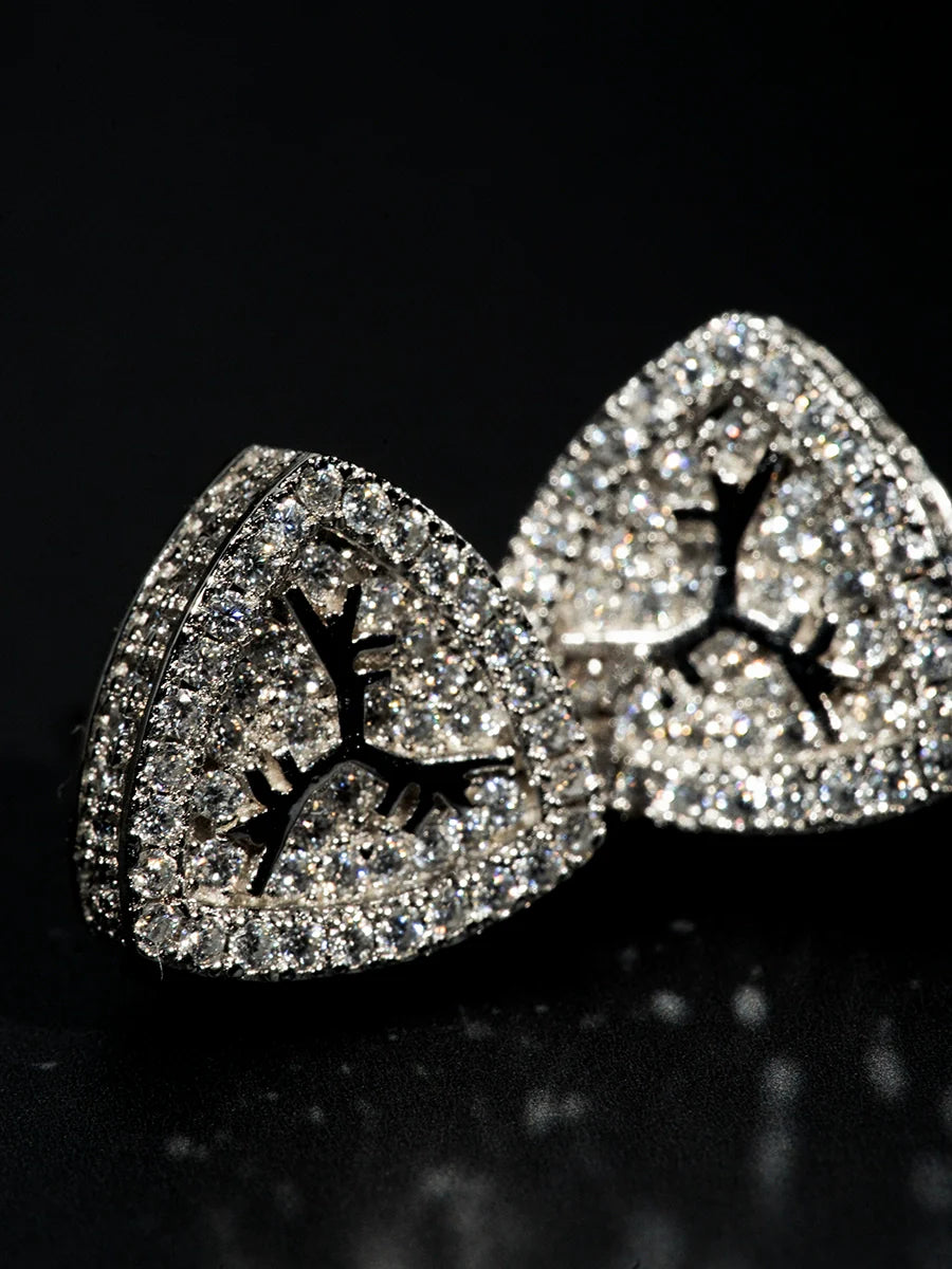 TGFCLUB Logo Moissanite Sterling Silver Earrings