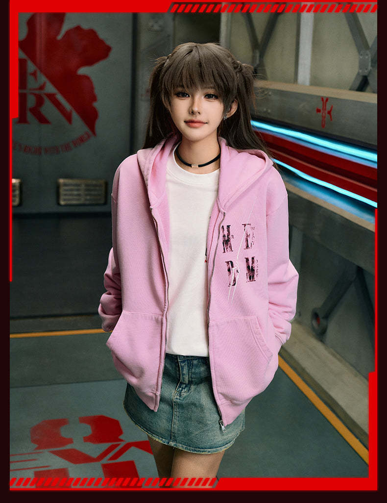 MEDM x EVA Evangelion Washed Zip-Up Hoodie