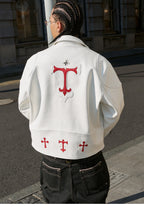 STEEPC Two Tone Leather Racing Jacket